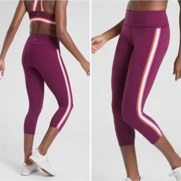 Athleta Contender Side Stripe Capri in Powerlift, Size Small - Image 2