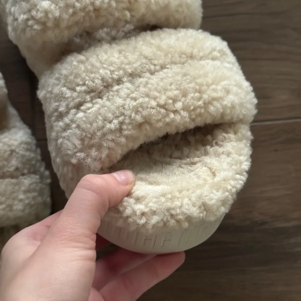 UGG  Natural White Oh Fluffita Slingback Slippers - Image 9