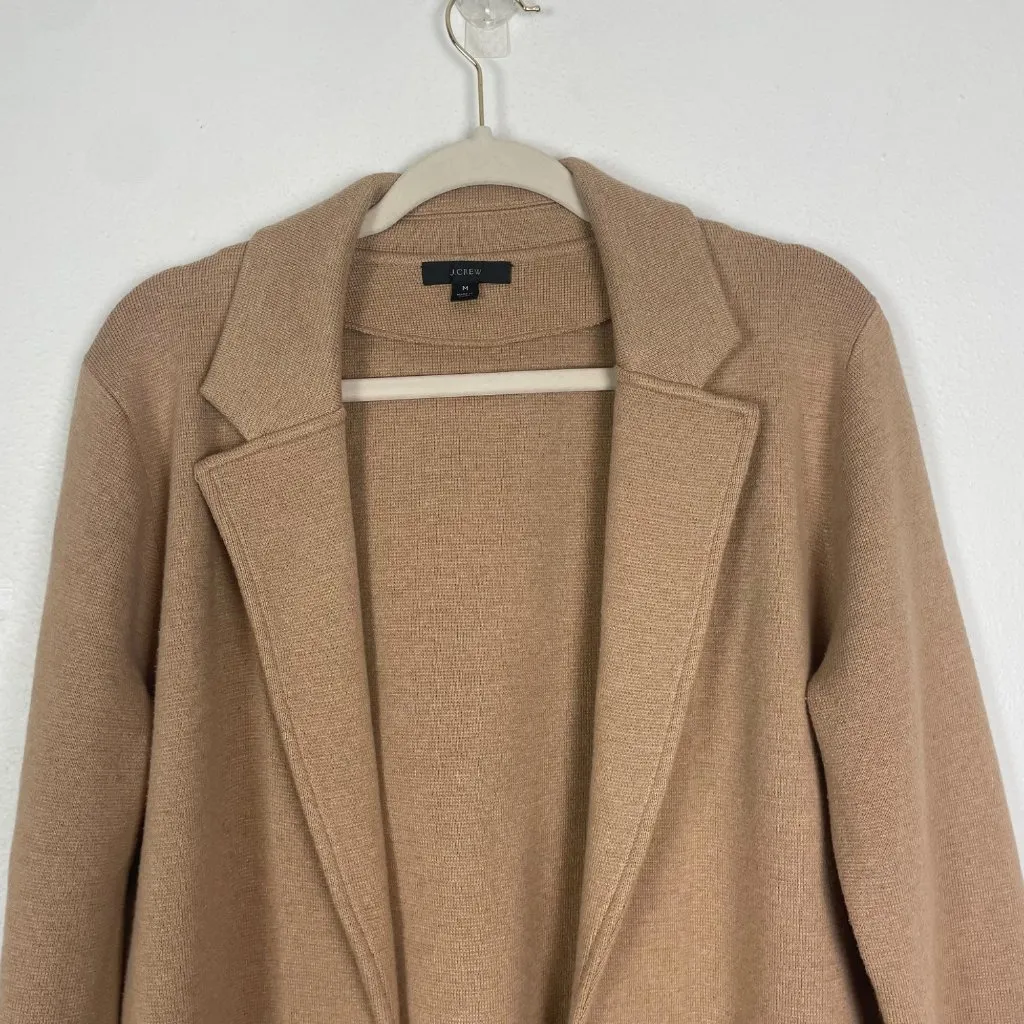 J. Crew Women's M‎ Tan Brown 365 Sophie Knit Open Front Sweater Blazer J0244 - Image 2