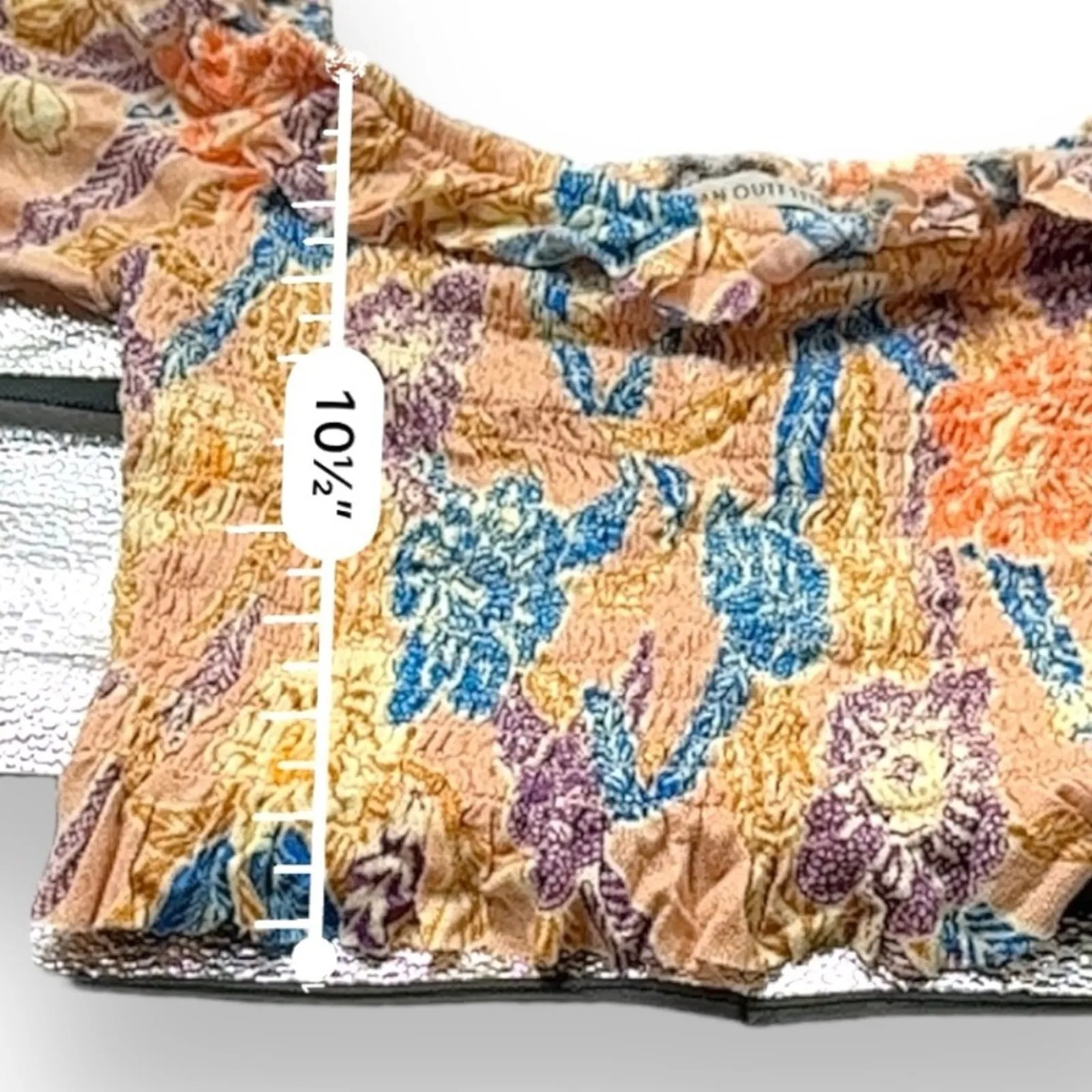 Urban Outfitters Beige Multicolor Tropical‎ Floral Print Cropped Top Size S - Image 6