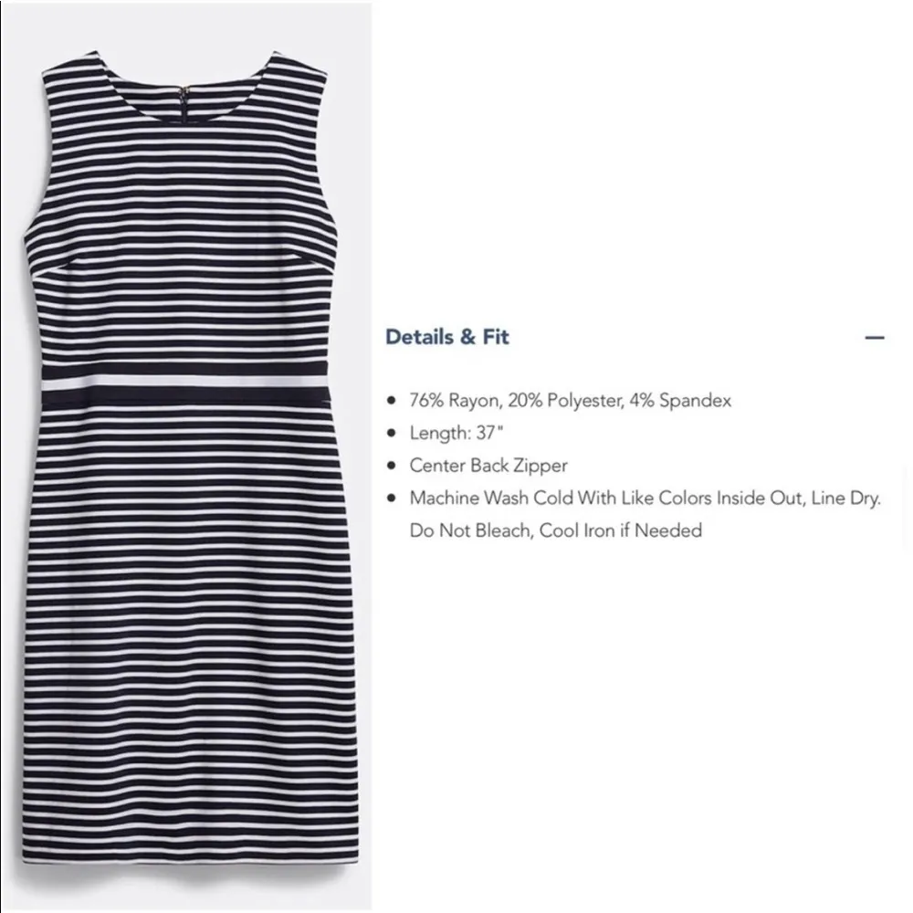 Draper James Striped Pointe Sheath Dress NWT Size Large - Image 5