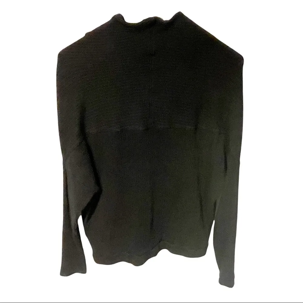 Free People Medium Black Cowl Neck Thick Ribbed Long Sleeve Top - Image 5