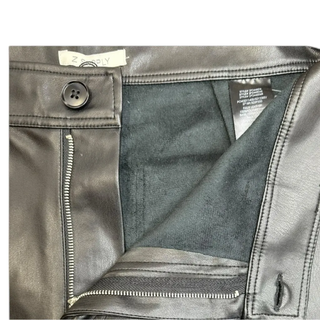 Z SUPPLY NWT Black Vegan Leather Pants Size XS - Image 7