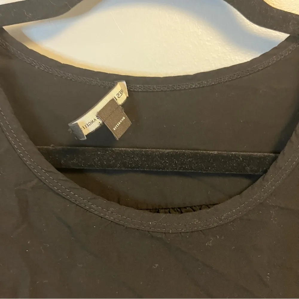 James Perse Top Black Artist Blouse Long Sleeve Round Neck Top Sz 3 (L) EUC - Image 7