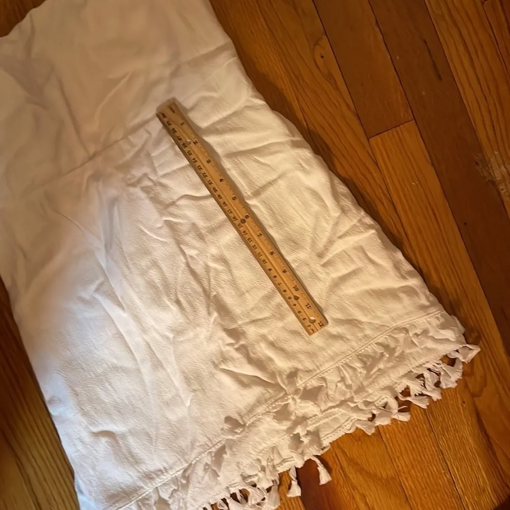 Lulus white rayon linen dress summer sundress boho chic detail square neckline - Image 7