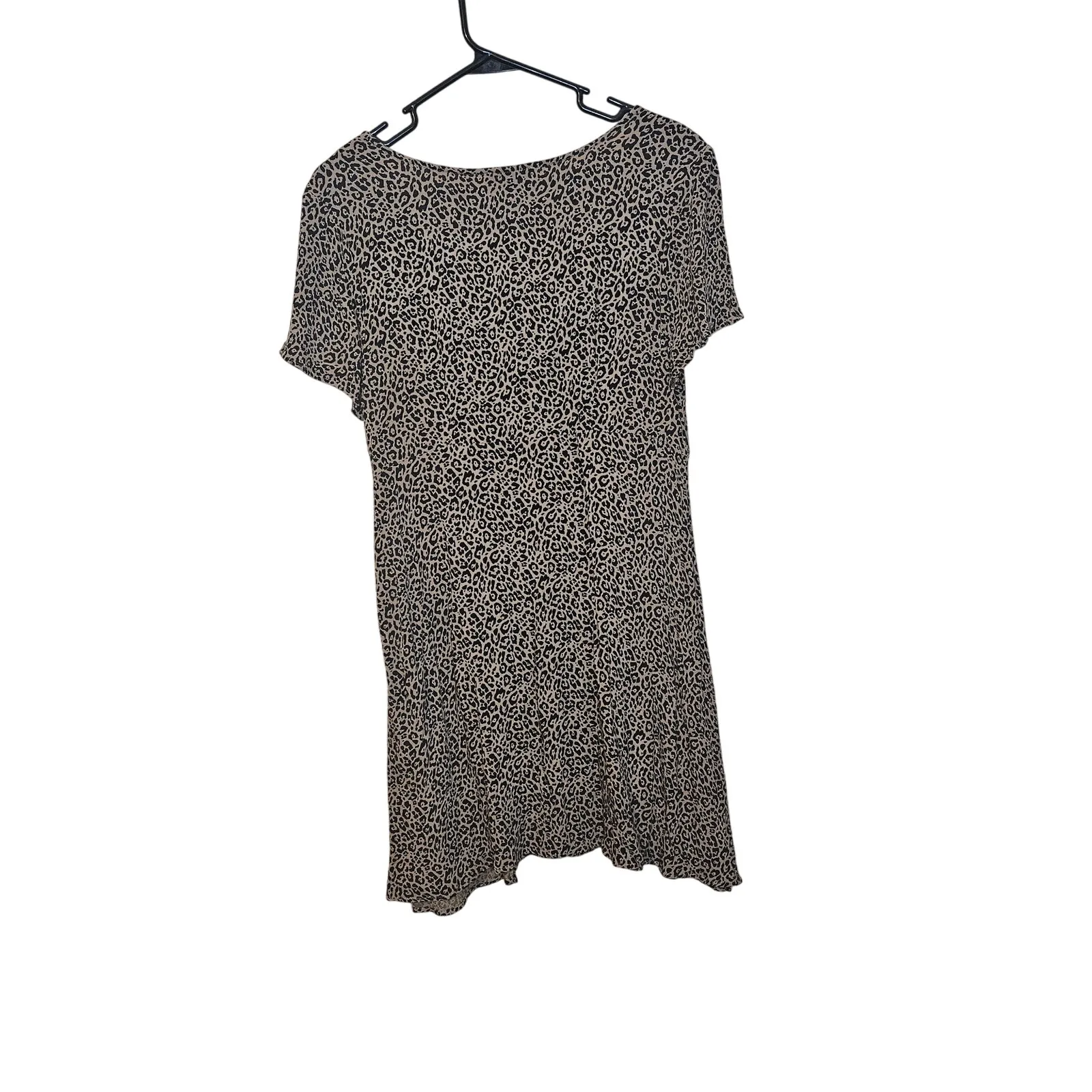 American Eagle Size Medium M Cheetah Print Comfy Dress Button Brown Black - Image 2