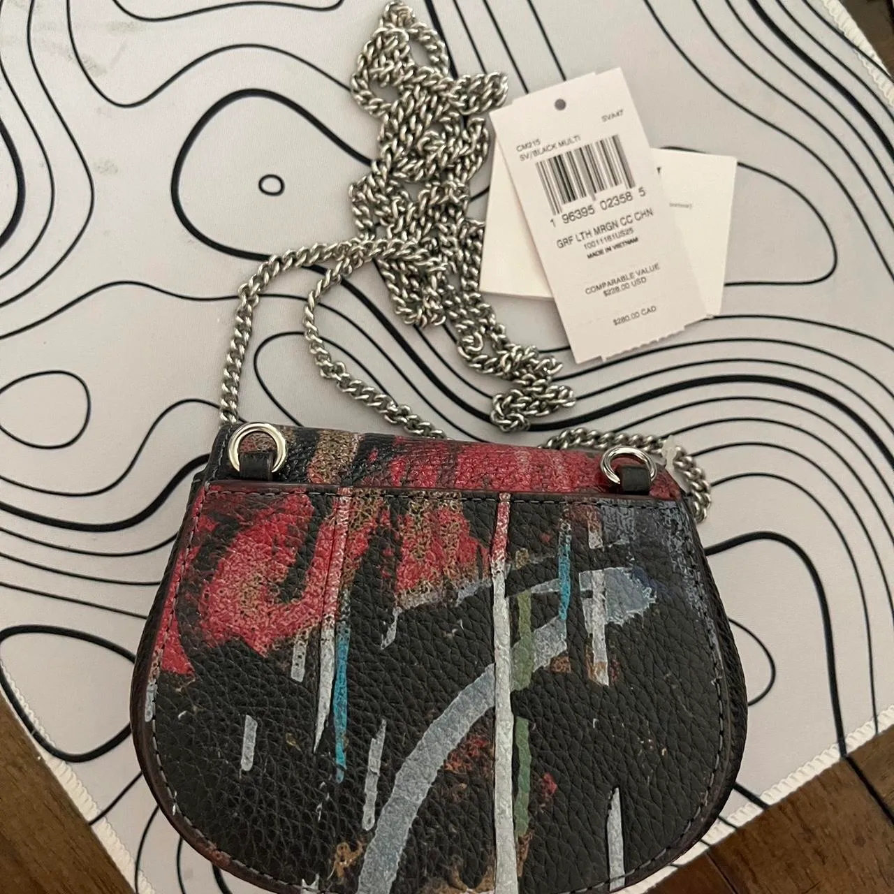 Coach Silver Black Mint Serf Morgan Card Case On A Chain - Image 2