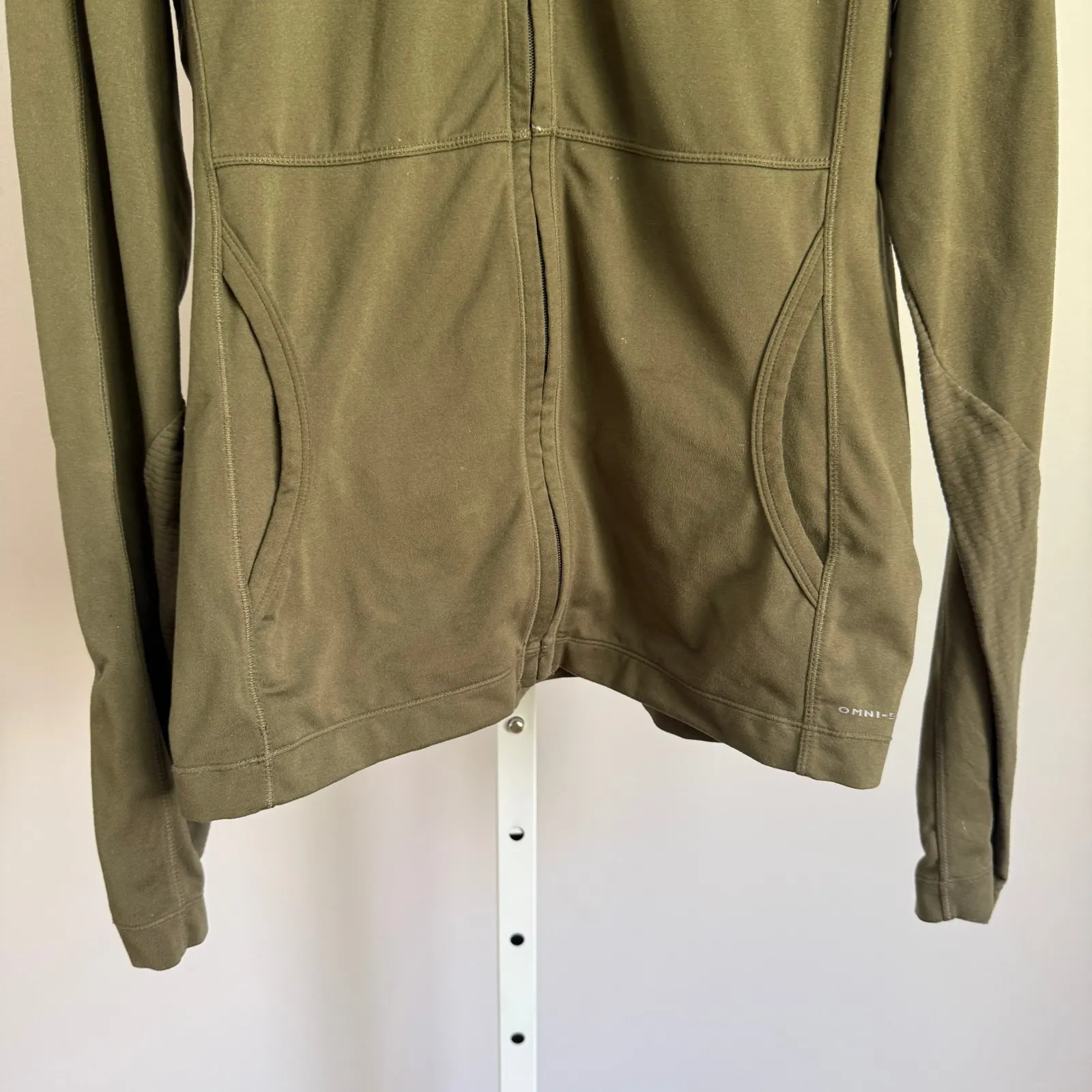 Columbia Titan Lite women's‎ size M Hooded Full Zip Jacket Olive Green Athletic - Image 3