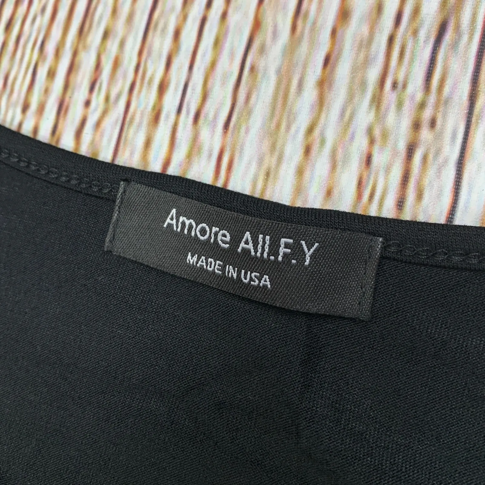 Amore All.F.Y Womens Black Ruched Blouse Stretch Tank Top Medium New Made in USA - Image 5