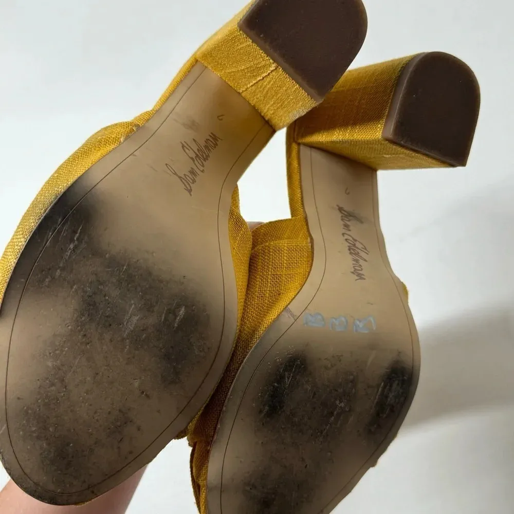Sam Edelman Oda Mustard Yellow Knot Heels Shoe Size 7 - Image 4