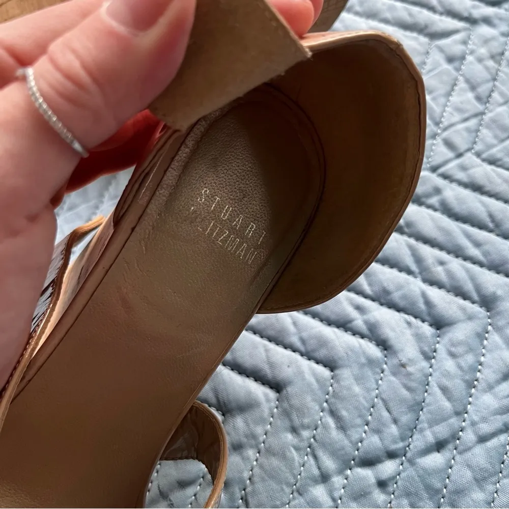 Stuart Weitzman nude sandal wedges size 7 - Image 5