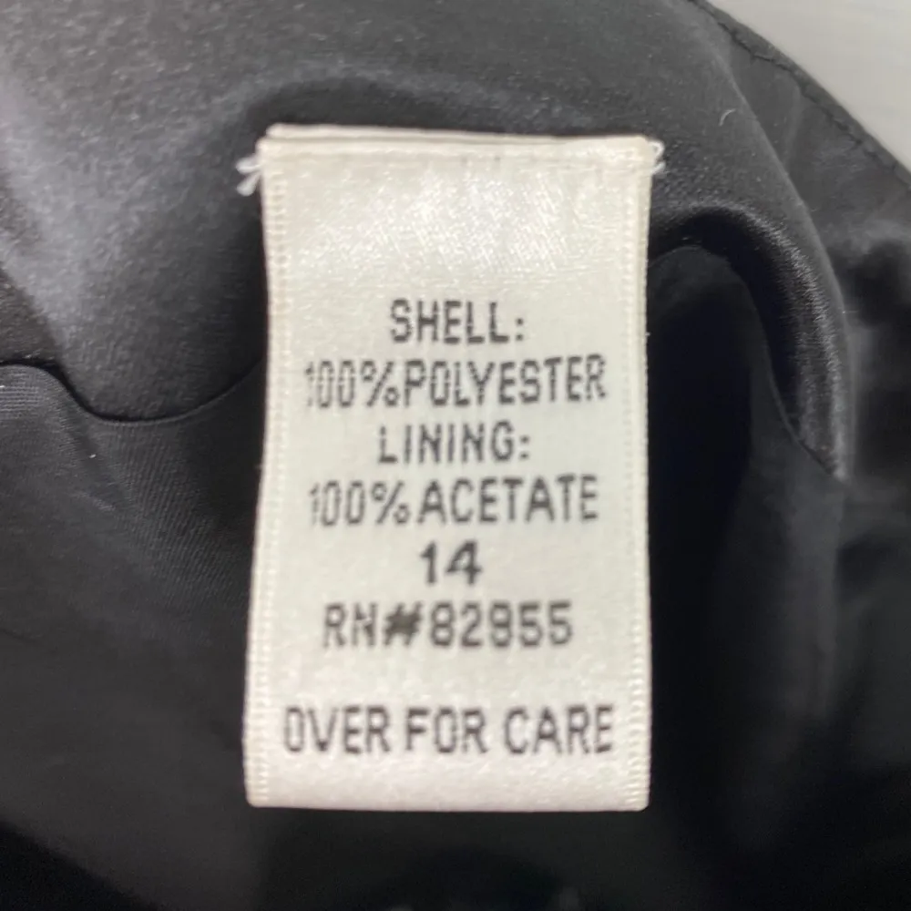 Bill Levkoff Black Satin Formal 2 Piece A-line Skirt Ruched Top Removable Straps - Image 9