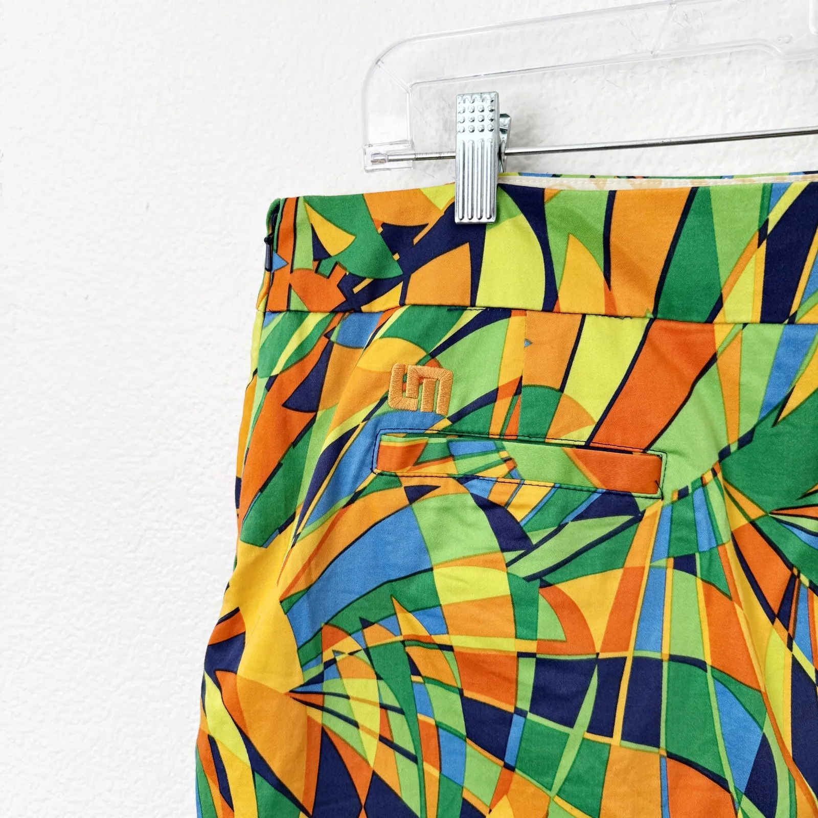 [Loudmouth] Jungle Bogey Geometric Mini Skort Golf Tennis Built In Shorts Sz 14 Green - Image 6