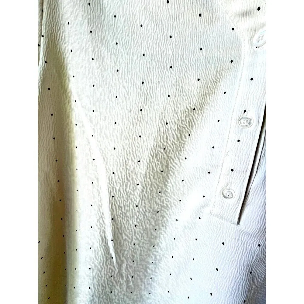 DIP Womens long sleeves blouses V neck pointed elegant casual white size L. Size L - Image 10