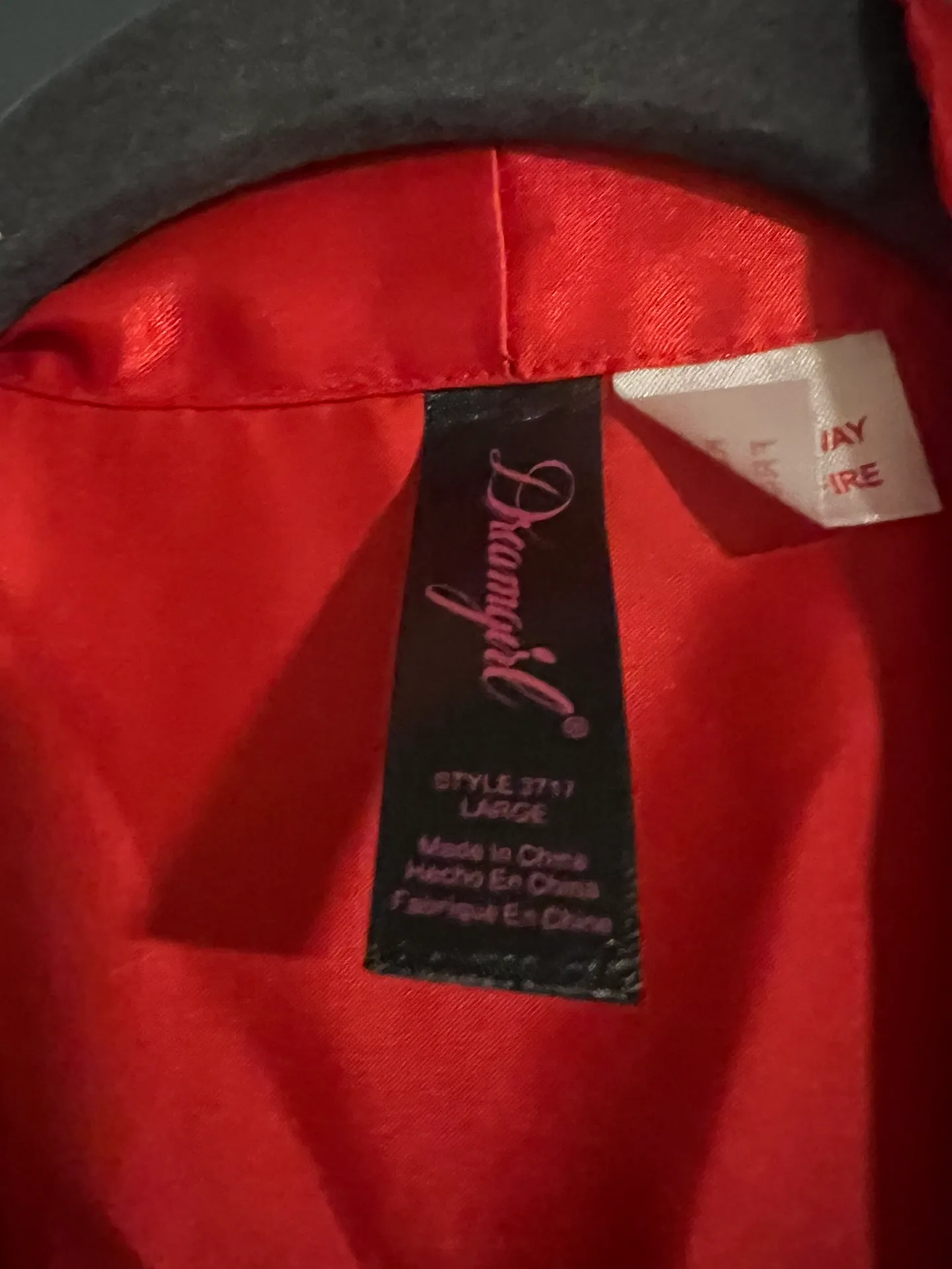 Satin Red Robe And Slip - Image 5