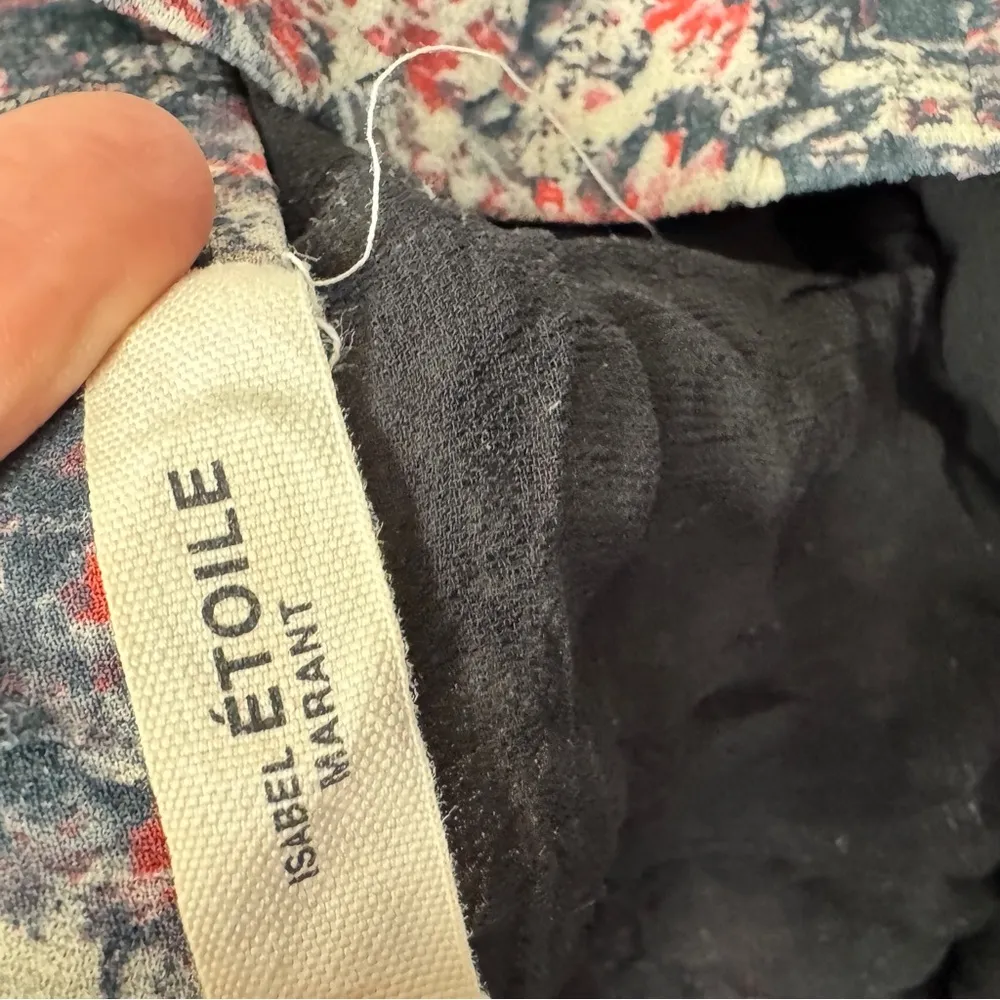 Isabel Marant Etoile Blue Pink Floral Silk Mini Skirt Womens 4 Coquette Romantic - Image 9