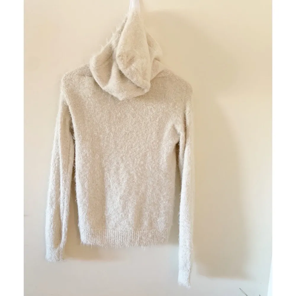 AEO Cream Eyelash boucle knit hooded Sweater - Image 3