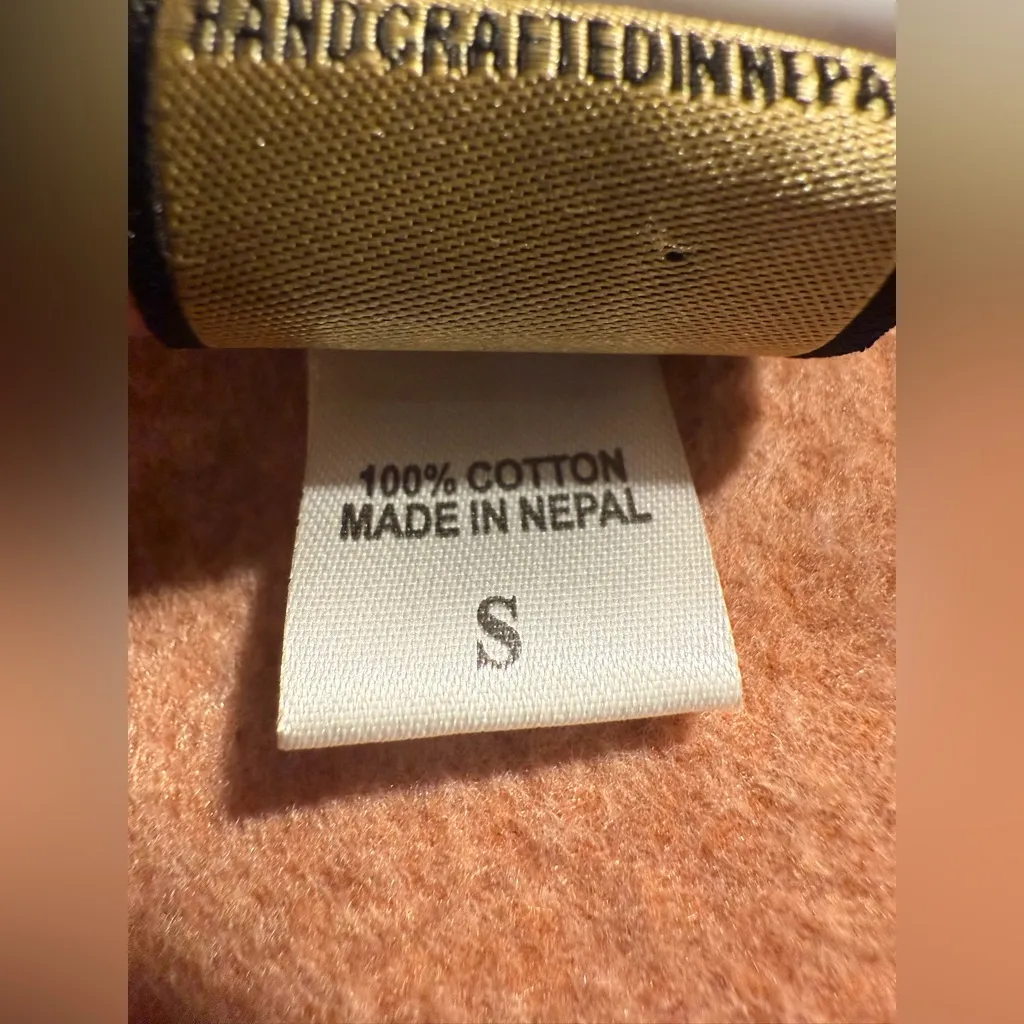 Orange Zip Up Hoodie Cardigan 100% Cotton Size Small - Image 14