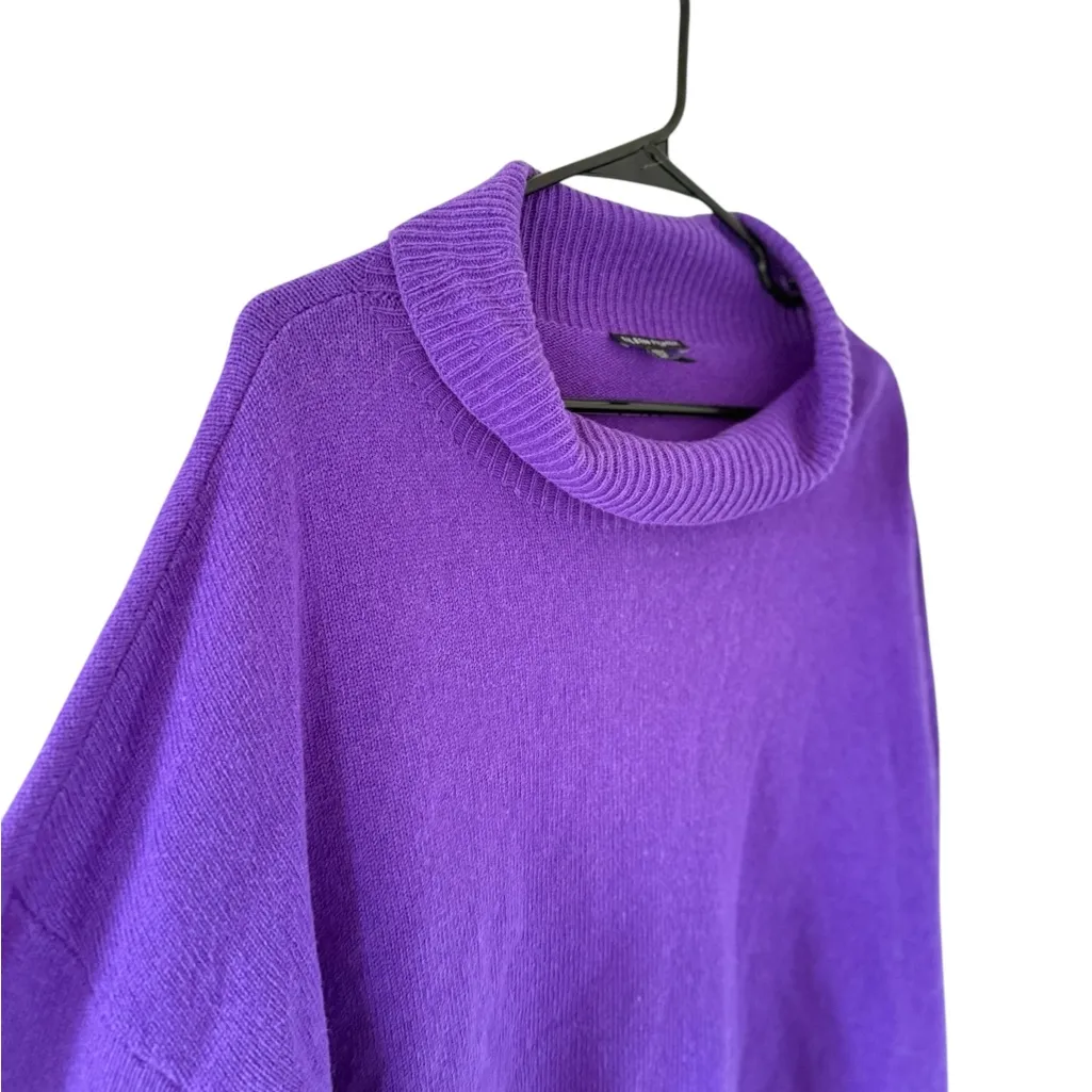 Eileen Fisher Purple Funnel Neck Yak & Merino Wool Sweater - Image 4