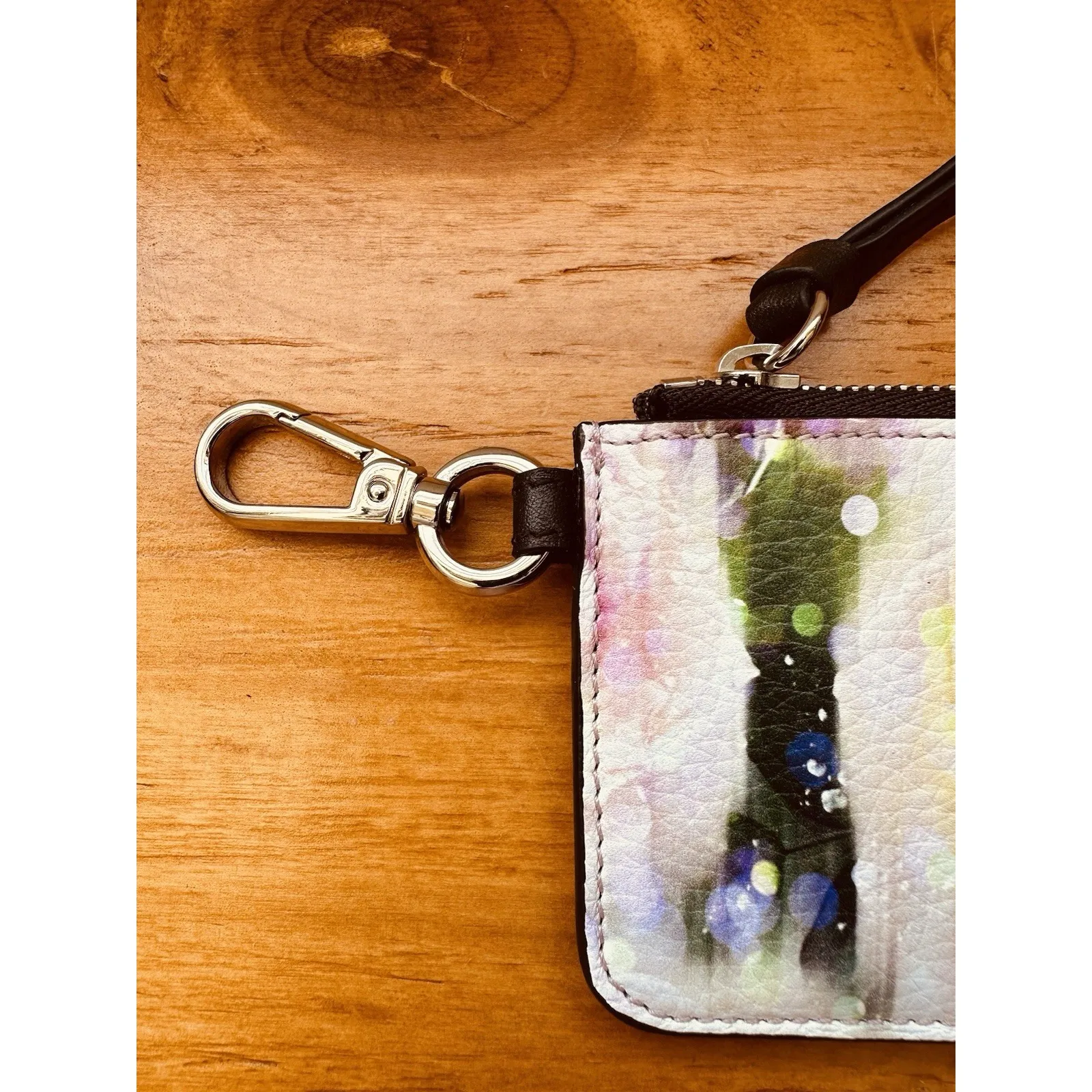 Jimmy Choo Coin Case Wallet Zip-Around Floral Pattern LISE-Z Card Holder‎ Purple - Image 15