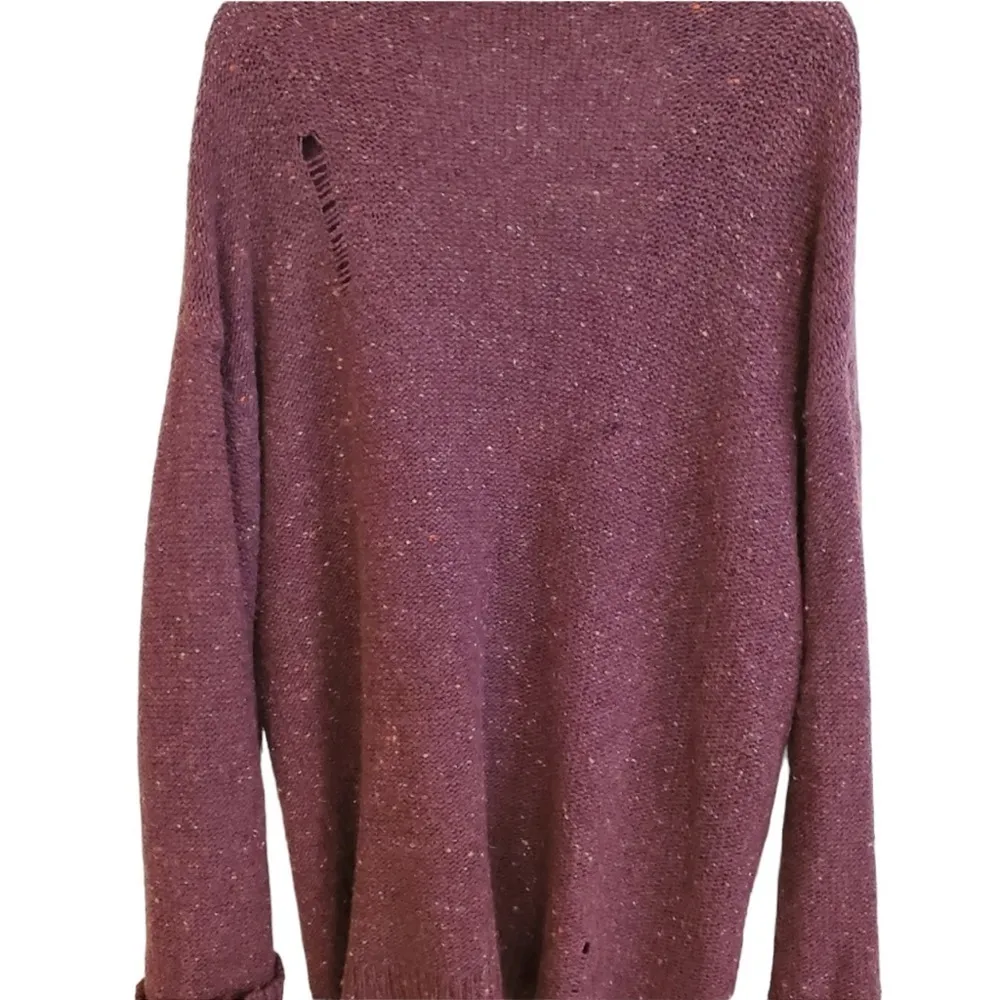 Margaret O'Leary Connie grunge distressed oversized grandpa maroon cardigan - Image 4