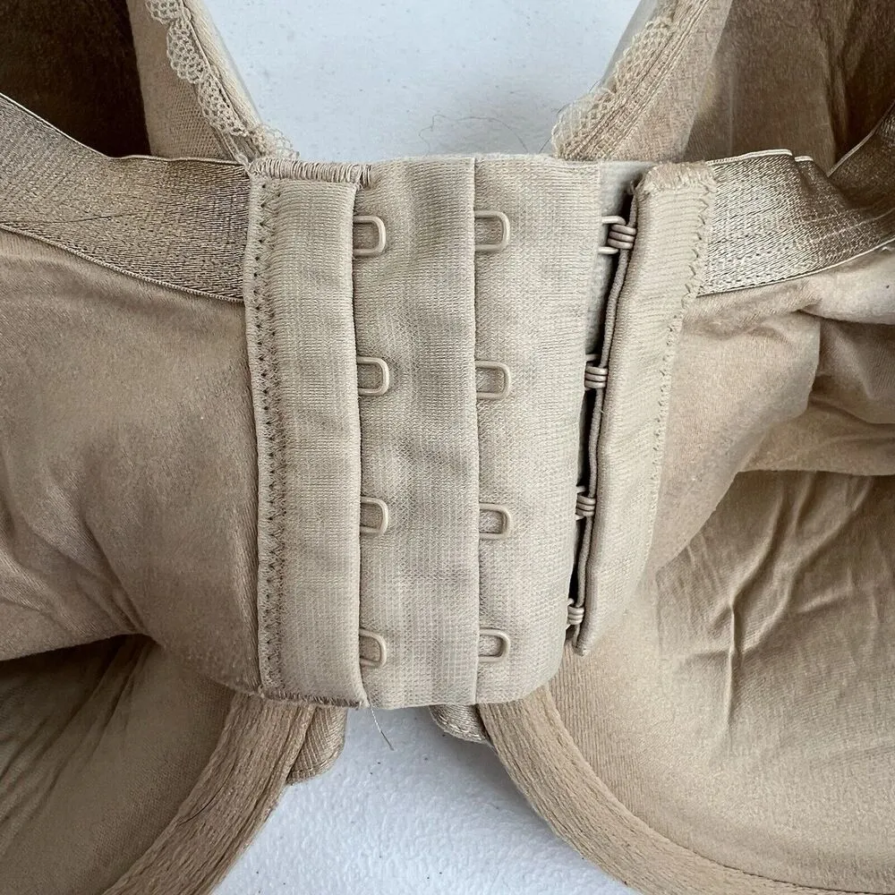 Cacique 44G Bra Full Coverage Back Smoother Lightly Lined Underwire Cafe Beige - Image 7
