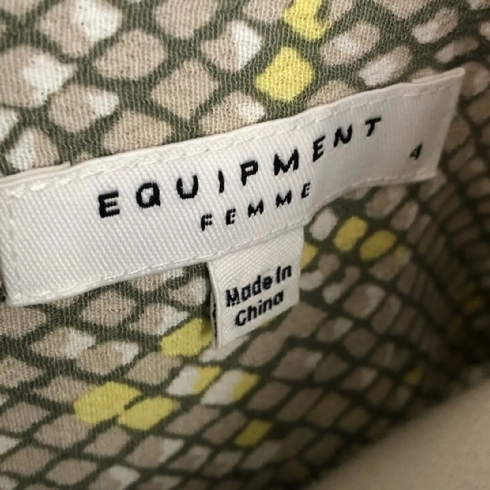 Equipment Femme Axelle Reptile Animal Print Short Sleeve Shirt Dress Sz 4 - Image 9