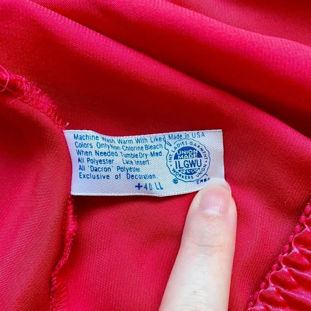 Maidenform Vintage  Red Slip Skirt L - Image 7