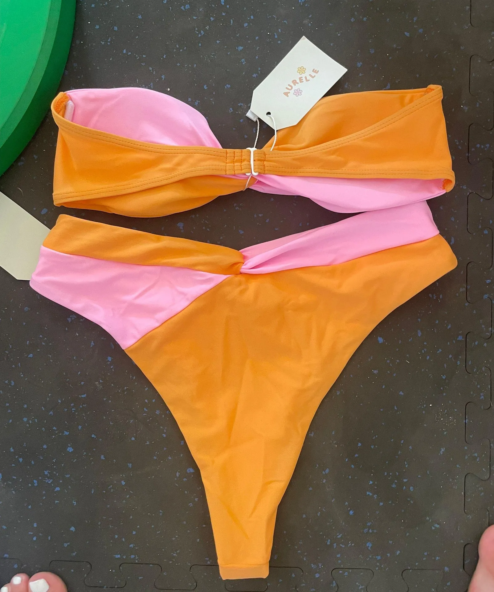 Aurelle Swim Pink and Orange  Bikini Set - Image 2
