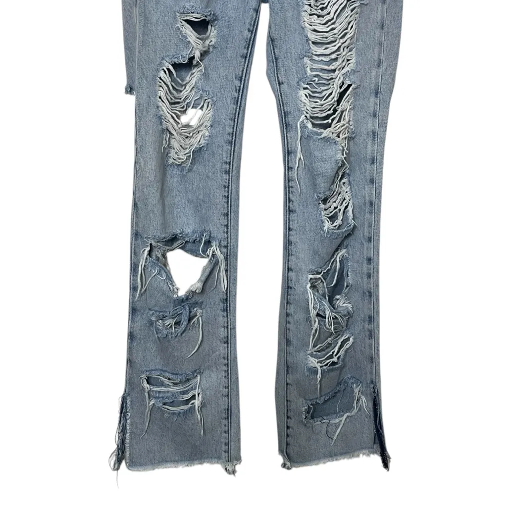 AO.LA by Alice + Olivia Distressed Jeans Size 25 Split Hem Light Wash Cotton - Image 4