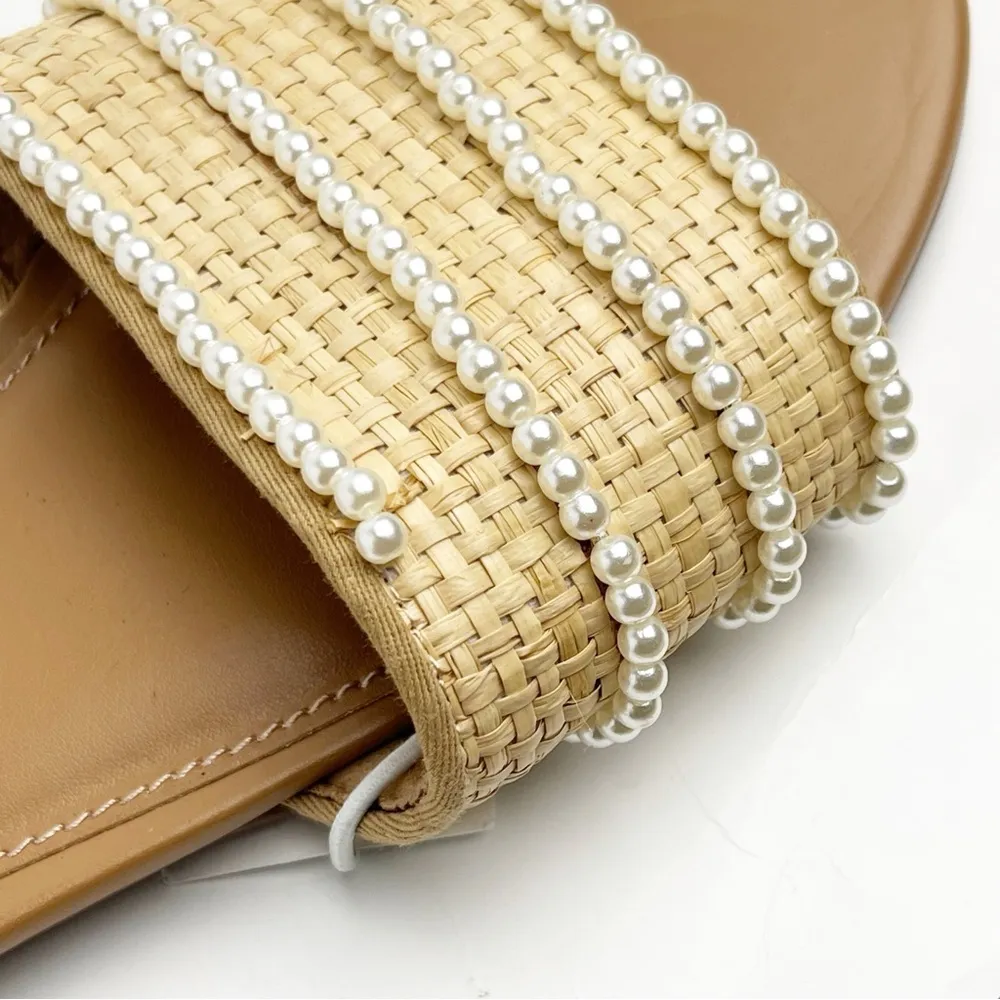 J. CREW Factory Pearl Slide Sandals, Size 10 - Image 5