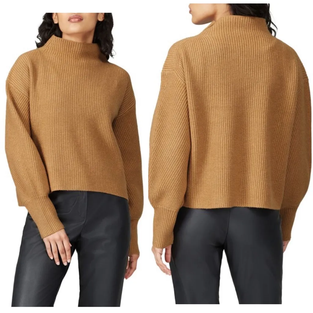 A.L.C. Helena Ribbed Lambswool Cashmere Blend Sweater Womens Size XL Tan NEW‎ - Image 2