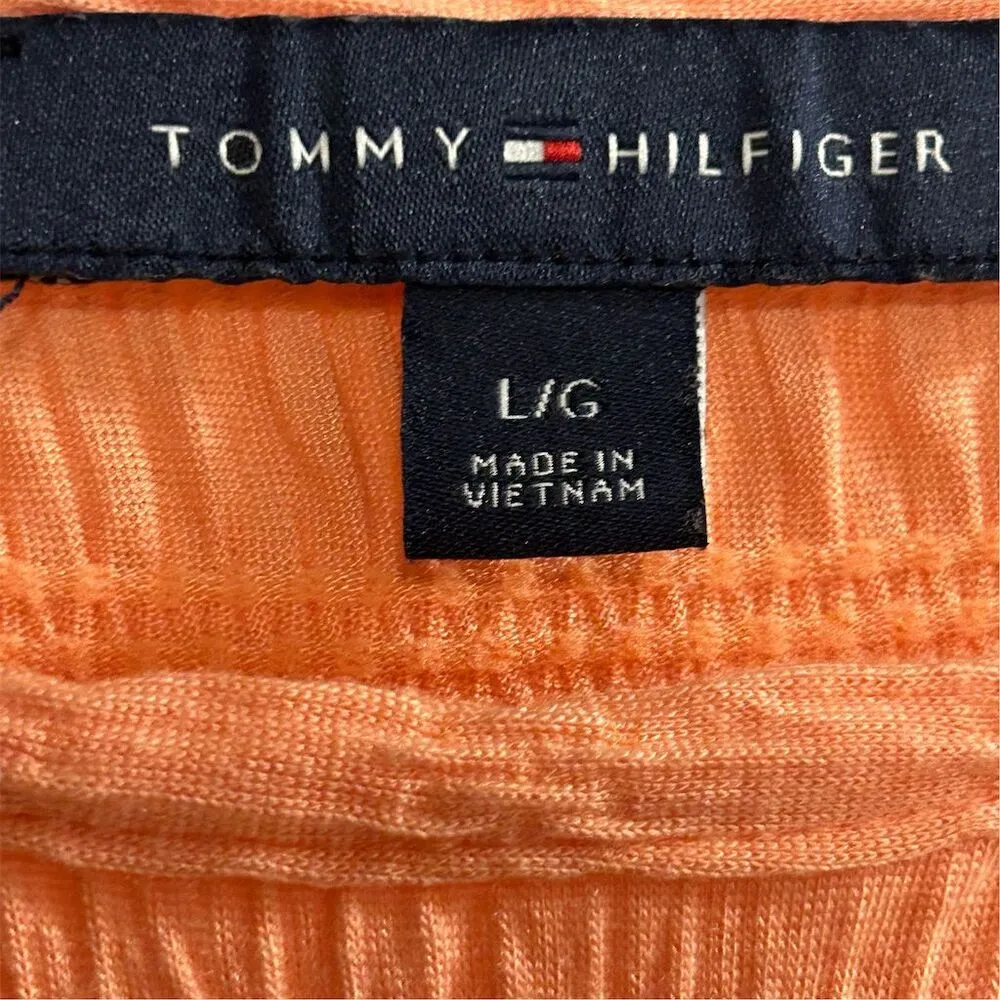 Tommy Hilfiger Women's Cap Sleeve Tee Orange Size L Casual Summer - Image 6