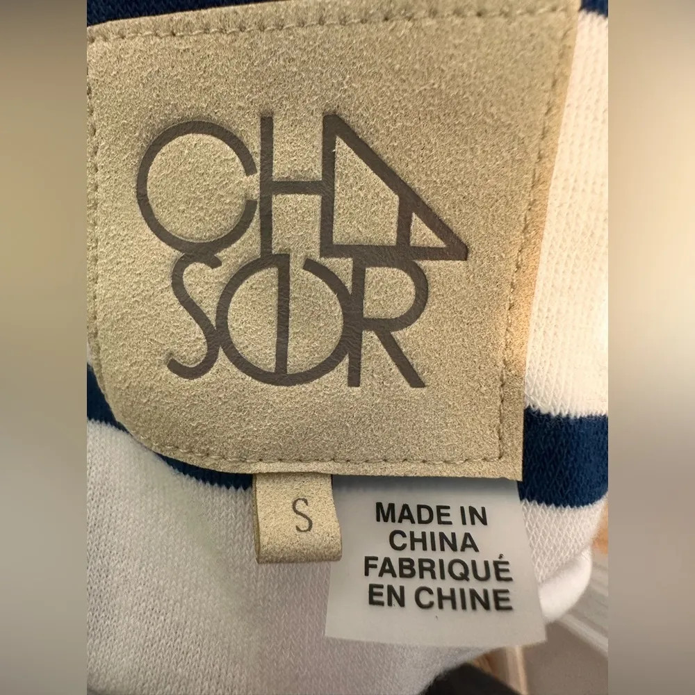 Chaser Idylewild white navy stripe terry cloth halter top NWOT - Image 5