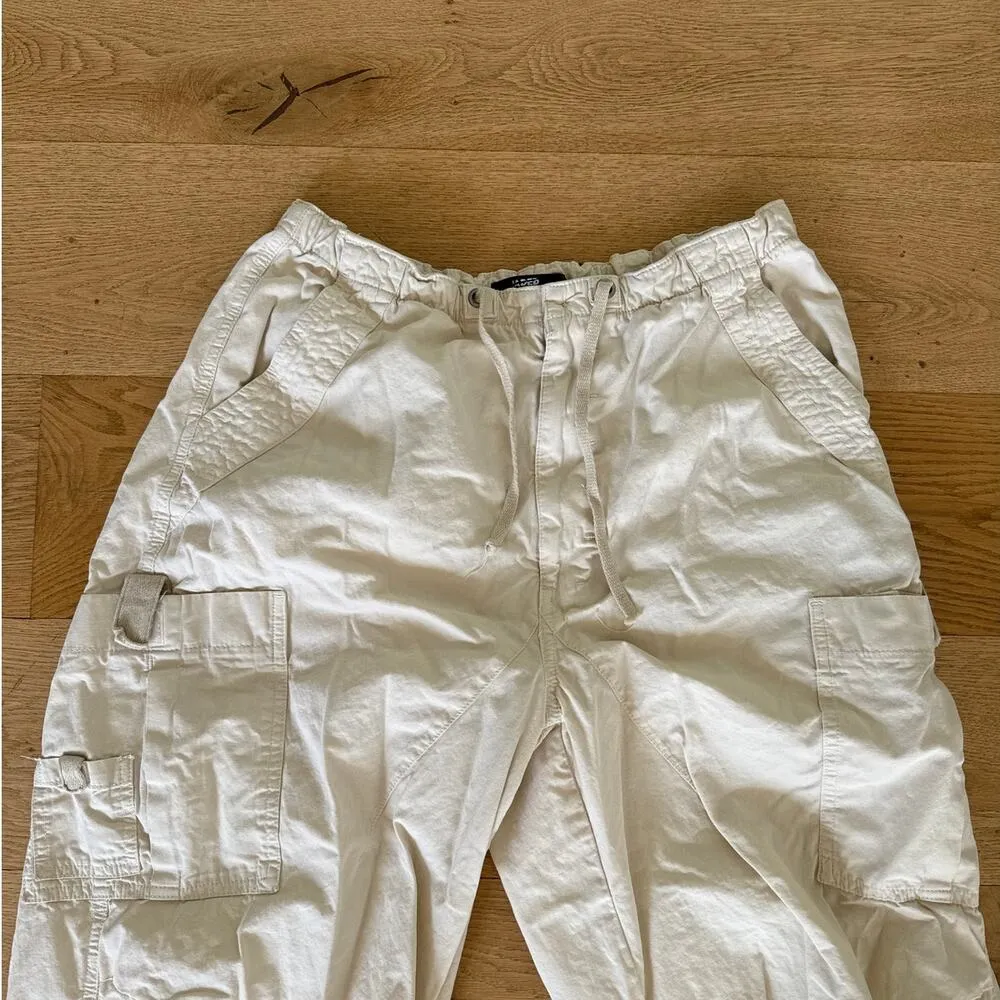 Jaded London - Ecru Parachute Cargo Pants in Cream - Image 2