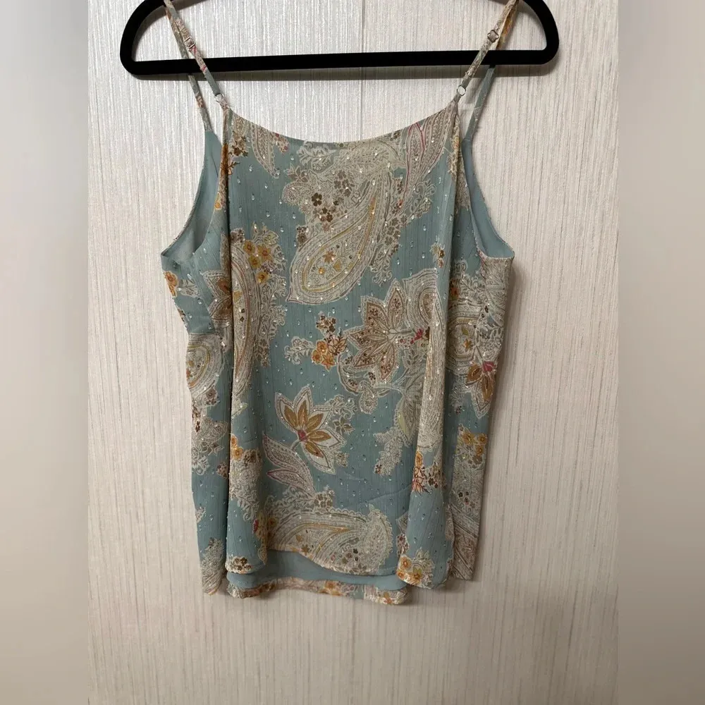 Blue Rain Textured Paisley Print Cami Small - Image 4