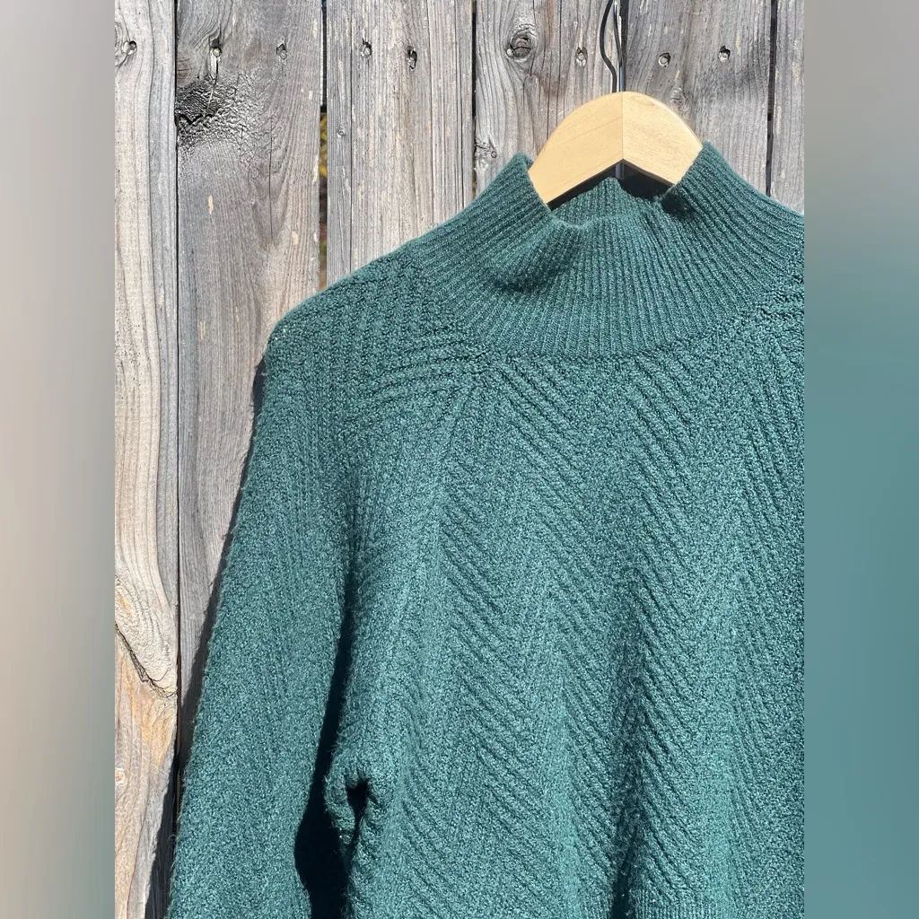 Abercrombie & Fitch Mockneck Chevron Sweater in Forest Green - Image 7