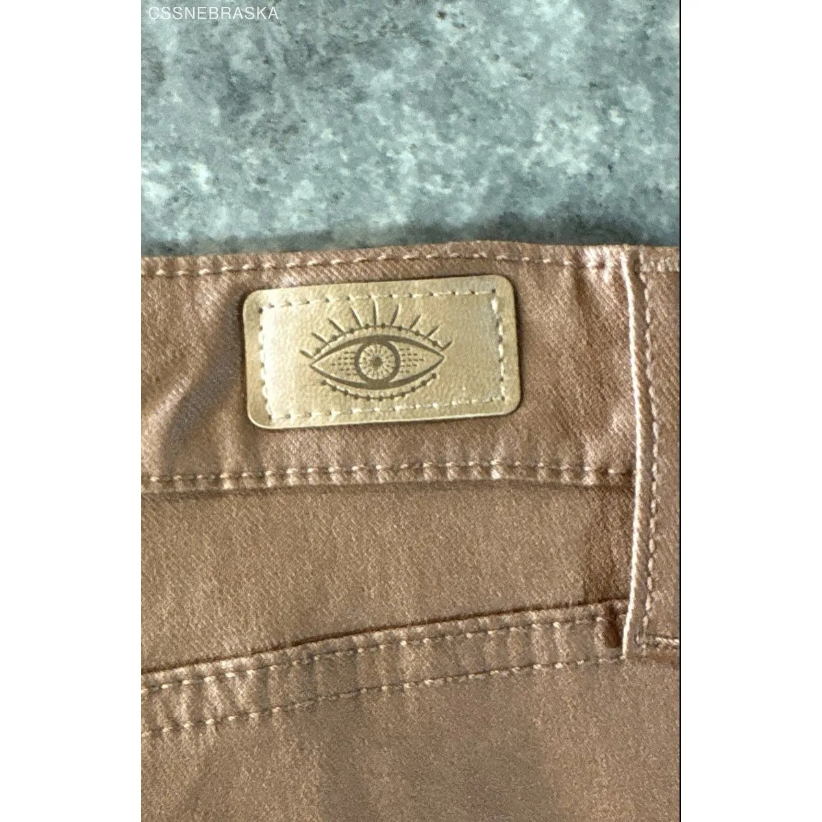 Sofia Vergara Brown Melisa High Rise Flare Coated Jeans - Image 6