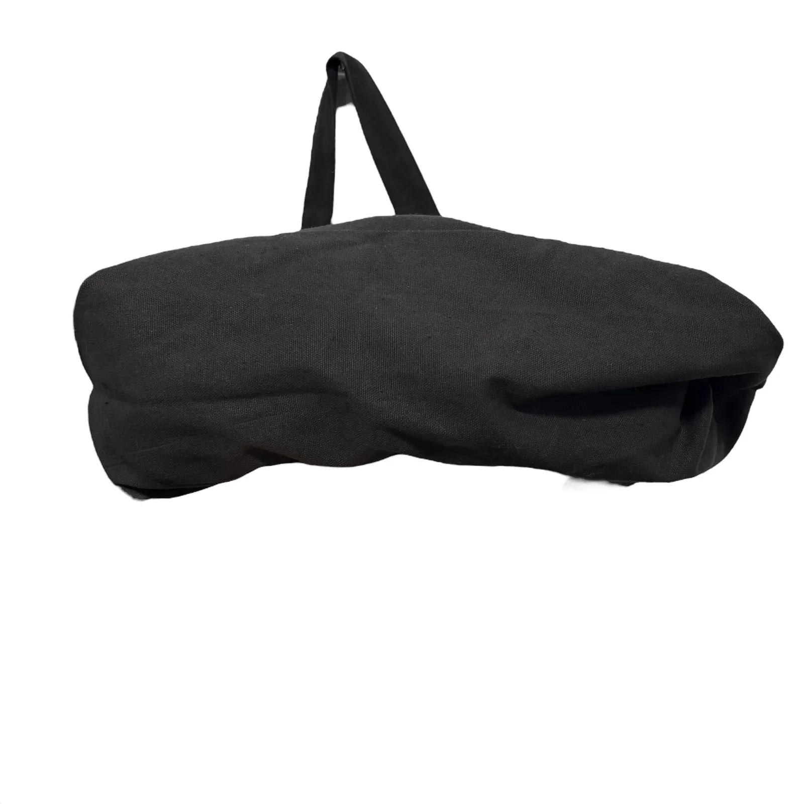 Black Canvas Tote Bag Red Floral Print Large Reusable Shopping Handbag‎ - Image 5