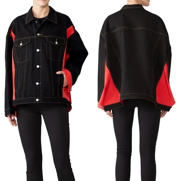 Koché Black Oversized Denim Jacket - Image 2