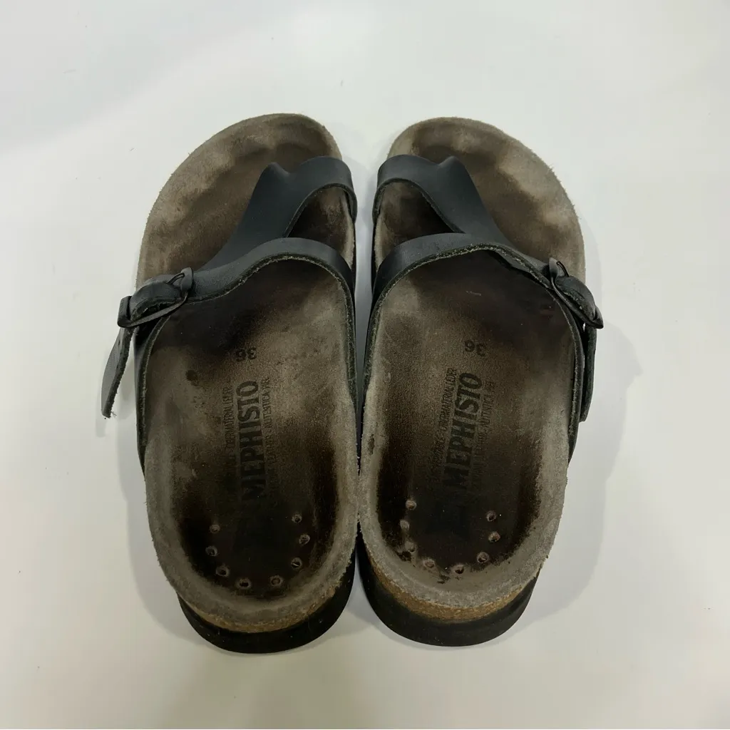 Mephisto‎ Helen black leather sandals women’s size 36 casual basics trendy - Image 6