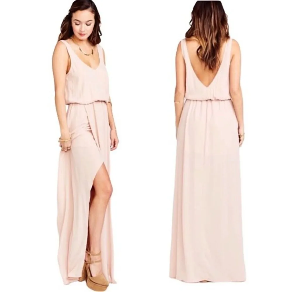 Show Me Your Mumu Kendall Blush Pink Sleeveless Front Slit Wrap Maxi Dress NWT - Image 3