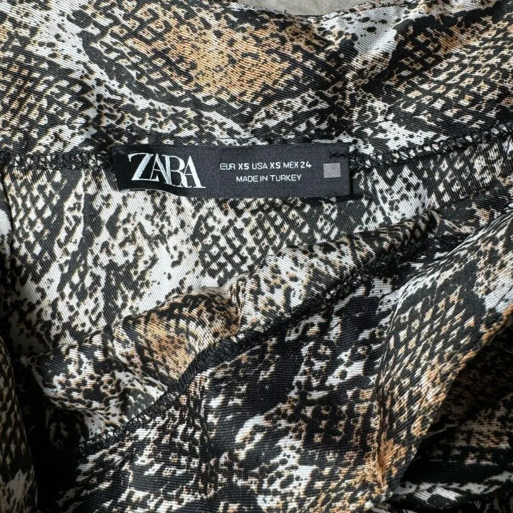 Zara Snake Print Micro Mini Skort Skirt - Image 6