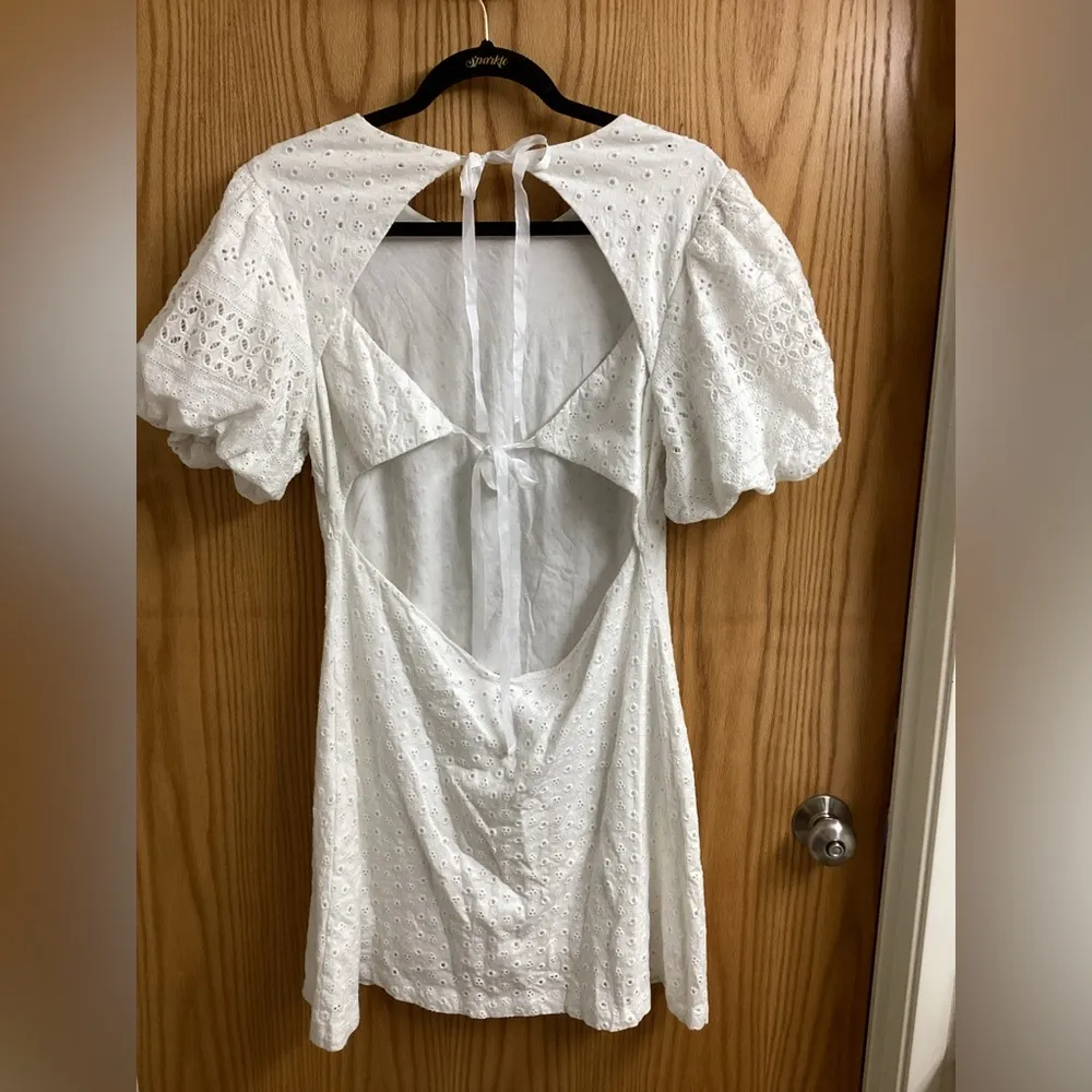 Free People Apricot Rose Mini Dress. Eyelet dress - Image 9