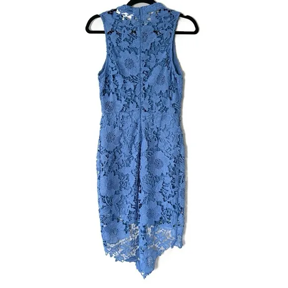 ASTR Dusty Blue Lace Shift Dress Size Medium - Image 2