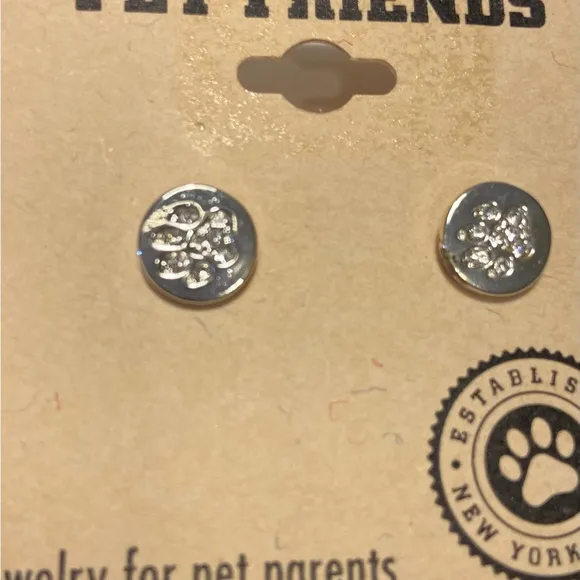 Pet Friends Paw Print stud earrings - Image 2