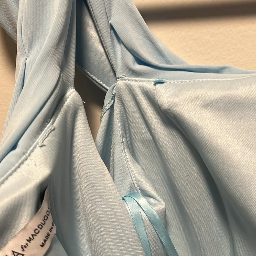 IEENA FOR MAC DUGGAL Powder Blue Foldover Long Sleeve Jeweled Midi Dress,Size 12 - Image 16