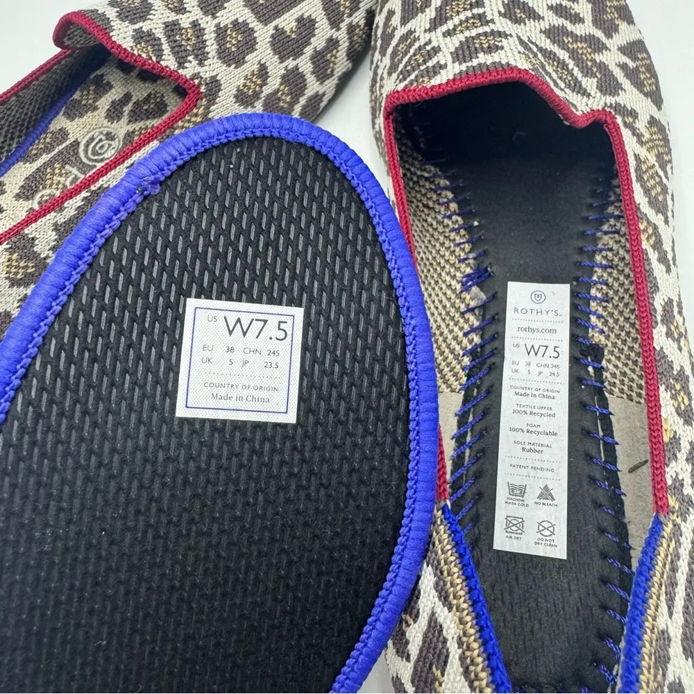 Rothy’s The Loafer Mocha Spot Leopard Animal Print Slip on Shoes Size 7.5 - Image 7