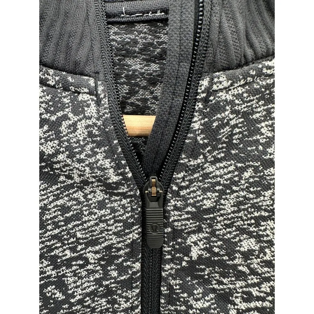 Lululemon Black Speckled Rest Less Half Zip Pullover Sweatshirt Womens Size 4 - Image 6