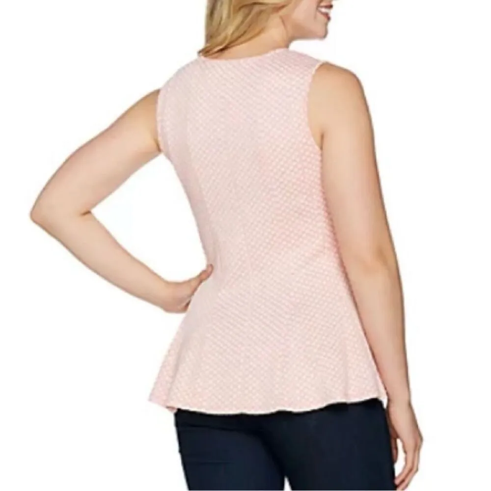 ✨H by Halston Sleeveless Jacquard Peplum Sz Large Top✨ - Image 2